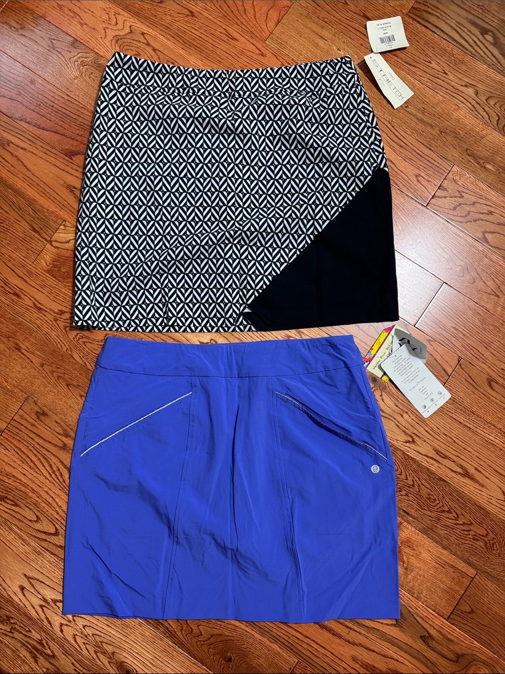 EP Pro Purple Golf Skort with Black & White Patterned Skort Pair